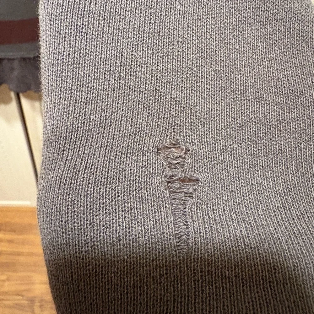 Free People (We The Free) Gray and Dark Red Striped Blouse - Picture 4 of 4